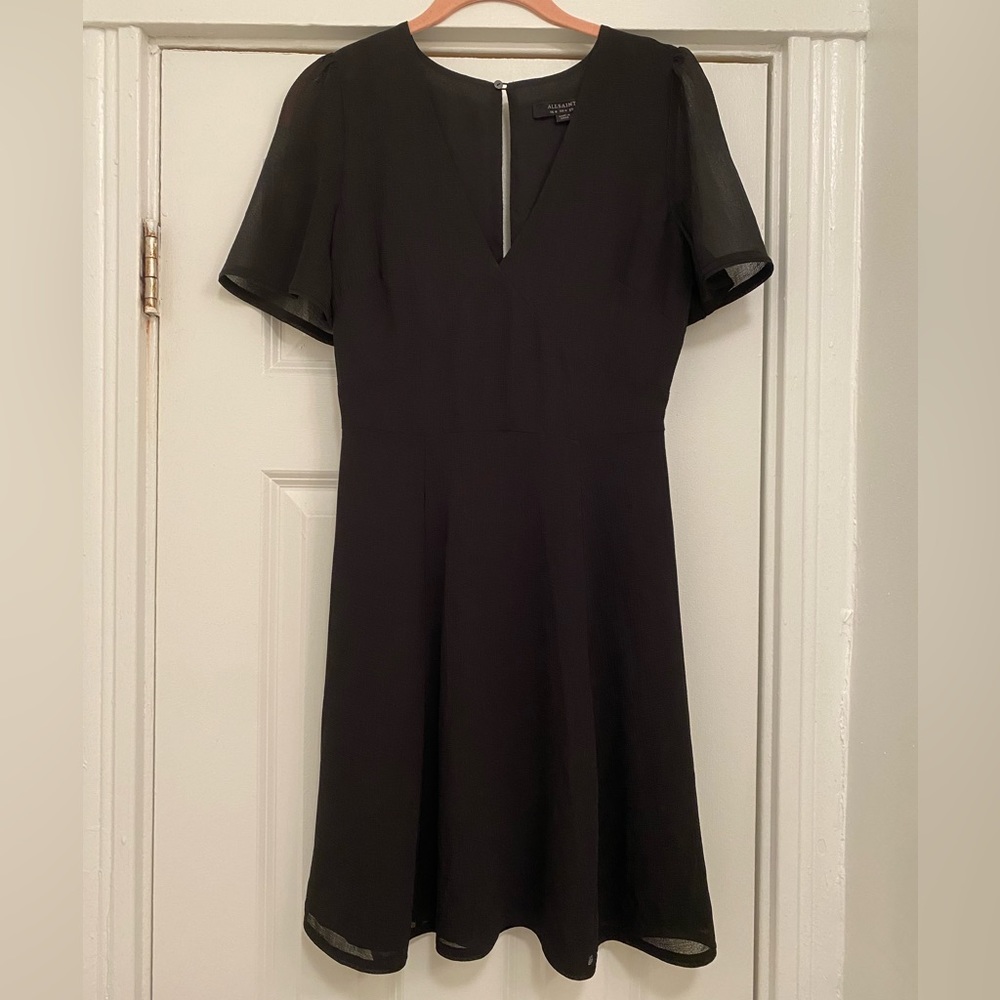 All Saints Black Skater Dress
